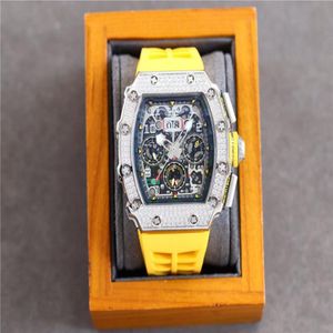 Nieuwe luxe herenhorloges Mode Iced Out Automatisch horloge 316L roestvrijstalen behuizing Rubberen band280l