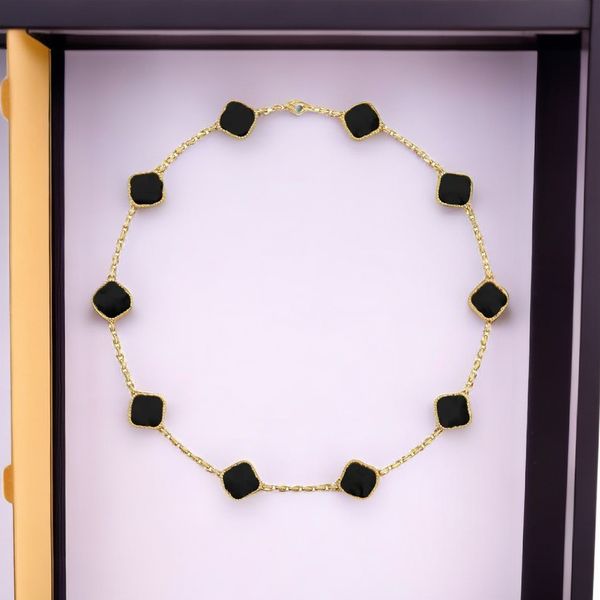 Nouveau collier de trèfle de coquille naturelle de luxe marque designer collier de fleurs à quatre feuilles mode femme haute qualité collier pendentif en acier inoxydable bijoux dhgate
