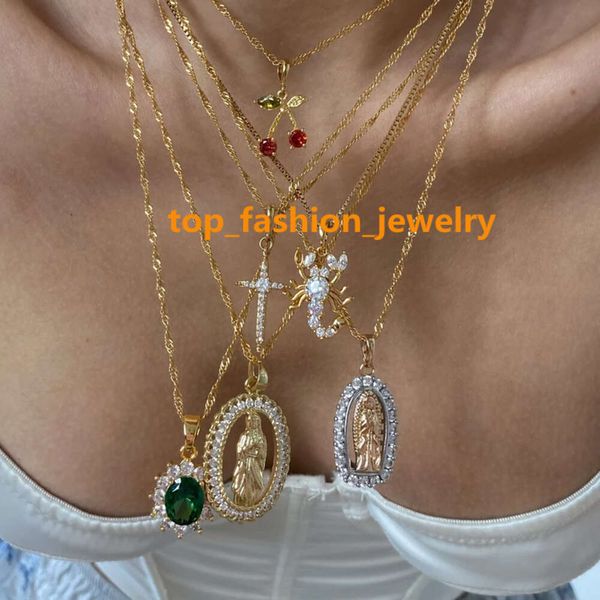 Bijoux de luxe pour femmes, cadeau de fête, étanche, en acier inoxydable 316L, or 18 carats, zircone cubique, diamant, collier Scorpion, nouvelle collection