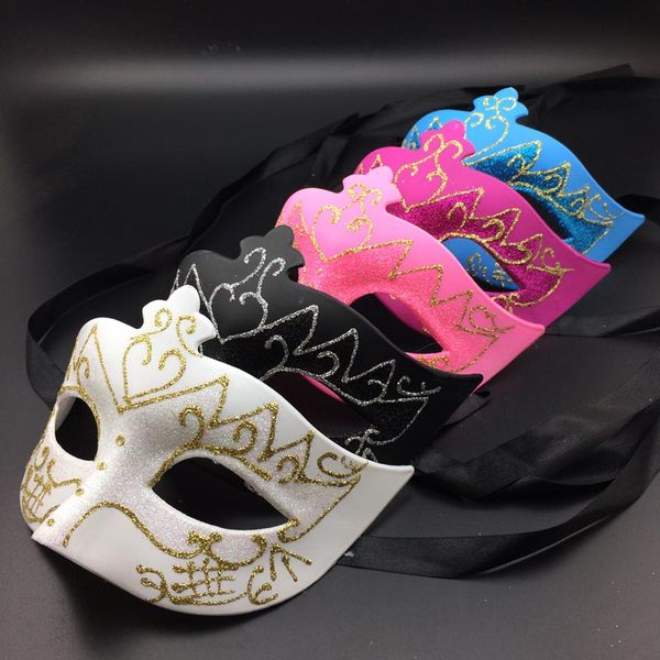 En venta Máscaras de fiesta de lujo Media cara Máscaras de disfraces venecianas Máscara de carnaval Máscara de Halloween Mardi Gras Disfraz envío gratis