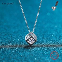 Nieuwe luxe echte Moissanite Diamond Necklace 1CT hanger ketting vrouwen meisjes verjaardagscadeau 925 sterling zilveren fijne sieraden