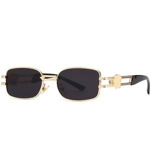 Nieuwe luxe retro rechthoek zonnebril dames merkontwerper kleine metalen frame vierkante punk zonnebrillen mannen mode vintage oculos de sol