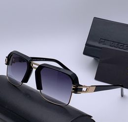 Nuevas gafas de sol de lujo Gafas de sol Men 6020 Actitud de alta calidad Gold Design Square Half Frame UV400 Lente con estuche original4685784
