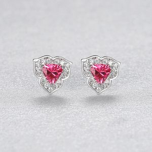 Nouveau luxe synthétique pierres précieuses s925 argent feuille boucles d'oreilles femmes bijoux petit exquis micro ensemble zircon boucles d'oreilles accessoire cadeau