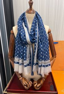 Nieuwe luxe V -ontwerper Scarf 100% Cashmere linnen vrouwen dikke sjaal warm lange rand pashmina sjaalgrootte100x200