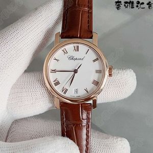 Nieuwe luxe horloge Classic Automatic Mechanical Rose Gold White Face Ladies 124200 145601