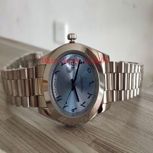 Nouvelles montres de luxe 228206 Platinum 40mm Day-Date 218206 Ice Blue Arabe Cadran Rare Automatique Mode Montre Pour Hommes Pliant mecha245d