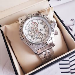 Nouvelles montres de luxe 44 5 mm Ocean Racer A1338012 Black Dial Vk Quartz Chronograph Working Inneildless Steel Wrist Wrists Bainian 3087