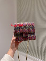 Nouveau luxe femmes sacs à bandoulière Designer sac bandoulière rabat CC 2k chaîne mode dame embrayage sacs à main automne hiver laine carré sacs à main Mini portefeuille entrelacé couleur