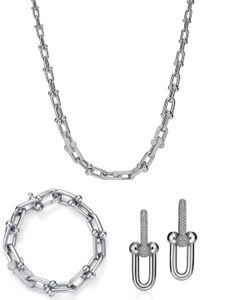 Nieuwe luxe dames hanger Long 45 50 60cm Designer ketting Bracelet kettingen Verander Horseshoe Hardware Set voor vrouw