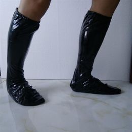 Nouveau Lycra Spandex Spandex Metallic Wet Look Pu Leather PVC Costumes Cosplay Party Halloween Foot Cover Socks171r