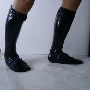 Nieuwe Lycra spandex Glanzend Metallic Wetlook PU Leer PVC Kostuums Cosplay Party Halloween Voet cover mouw Socks221M