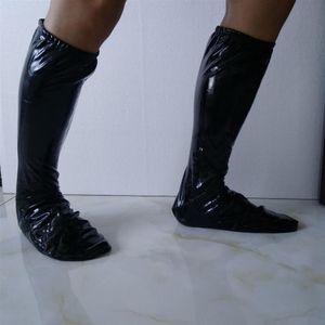 Nieuwe Lycra spandex Glanzend Metallic Wetlook PU Leer PVC Kostuums Cosplay Party Halloween Voet cover mouw Socks171r