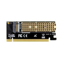 Nieuwe M.2 SSD PCIe -adapter Aluminium Aluminium LEDE LED -uitbreiding Computeradapter Interface M.2 NVME SSD NGFF naar PCIE 3.0 X16 Rise voor M.2