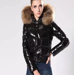 Nouvelle marque de la marque Mode Femmes Glossy Down Jacket Winter Femmes Habillez le manteau Real Raccoon Fur Coat détachable Hood Hood Parkas Cele8474192