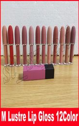 Nuevos labios de maquillaje M 45G Lustre Lip Gloss 12 diferentes colores Cosméticos Matte Líquido Lipstick8529427
