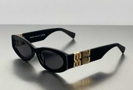 Nouvelles lunettes de soleil pour femmes 11W Version haute plaque de lettre de mode Black Gold Sunglasses Retro Cat Eyes