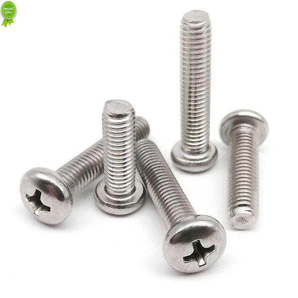 Nieuwe M1.6 M2 M2.5 M3 M3.5 M4 M5 M6 M8 GB818-85 A2-70 304 rvs Cross Phillips Ronde Pan Head screw Bolt