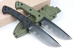 Nouveau M33 Couteau droit de survie solide en plein air 8Cr13Mov Stone Wash Drop Point Blade Full Tang GFN Poignée Couteaux tactiques à lame fixe avec Kydex