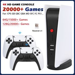 Nieuwe M5 Video Game Console Wireless Controller 4K HD 20000 Games 128 GB Retro -games voor PS1 GBA FC DM SFC