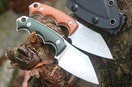 Nouveau M6695 Survival Straight Knife 14C28N Satin Tanto Blade Full Tang Flax Handle Outdoor Camping Randonnée Chasse Couteaux à lame fixe avec Kydex