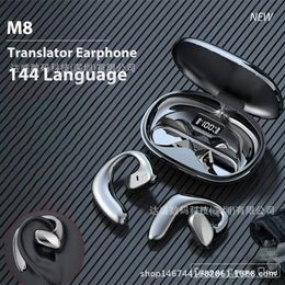 Nouveau casque de traduction Bluetooth intelligent M8 prenant en charge 144 types de machine de traduction de langue casque Bluetooth sans fil avec réduction du bruit