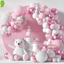 Nieuwe Macaron Pink Balloon Garland Arch Kit Wedding Verjaardagsfeest Decoratie Kids Globos Rose Gold Confetti Latex Ballon Baby Shower