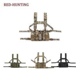 Nuevo Mag Carrier Chest Vest Tactical Chest Rig Airsoft Hunting Peso ligero Molle Pouch Holder para M4 M16 201215242F