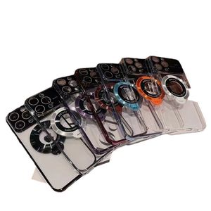NIEUWE Magnetische Beugel Houder Matte Case voor iPhone 15 14 Plus 13 12 11 Pro Max met Grote Glas bescherming Cover Case