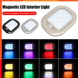 Nieuwe magnetische auto -LED -leesverlichting 5V omgevingslamp 8 kleuren Oplaadbare interieur Auto dak plafondlamp voor autorarrek USB opladen