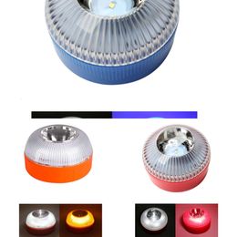 Nieuwe magnetische auto -led stroboscoop noodlichte zaklamp inductie wegen ongeval lamp baken veiligheid accessoire geel rood blauw wit
