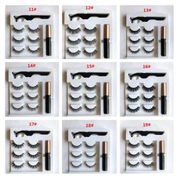 Nieuwe magnetische valse wimpers Synthetische wimpers 3 paar wimpers met pincet in een doos van 10 stijlen Dichte magnetische eyeliner