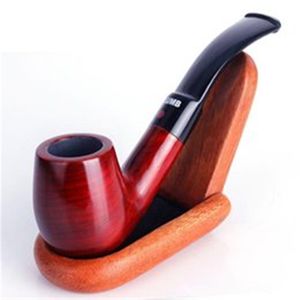 Nouveau marteau incurvé en acajou, pipe, ensemble de fumage portable mini homme, pipe en bois massif de bois de santal rouge en gros.