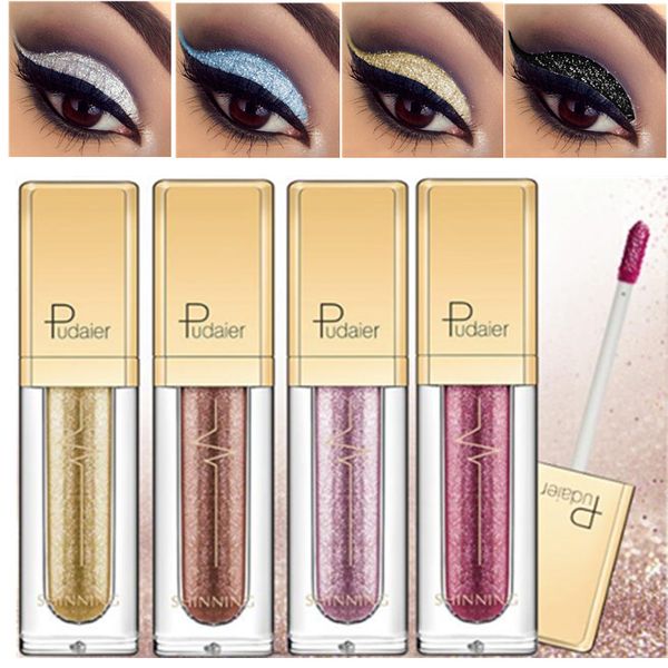 Nuevo maquillaje líquido sombra de ojos impermeable brillo pigmentos púrpura oro metálico mujeres belleza Gel sombra de ojos crema 18 colores maquillaje