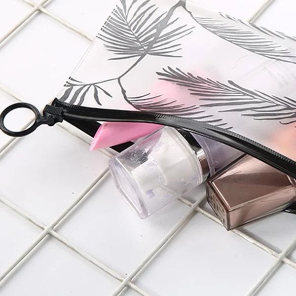 Nueva bolsa de maquillaje impermeable hojas de impresión de piña