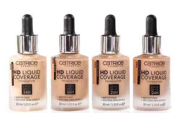 Nouvelle marque de maquillage HD Liquid Coverage Foundation 30ml 4colors Second Skin Effect Beige Cosmétiques de haute qualité Expédition DHL