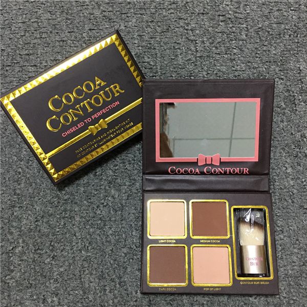 Nuevo maquillaje Cocoa Contour Highlighters Paleta de color Nude Color Corrector Sala de ojos de chocolate con contorno Buki Brush DHL Envío