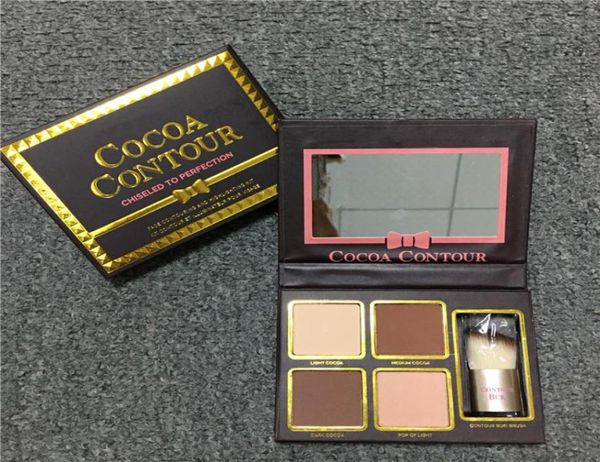 Nouveau maquillage COCOA Contour Highlighters Palette Nude Color Face Concealer Fard à paupières au chocolat avec Contour Buki Brush DHL 5788726