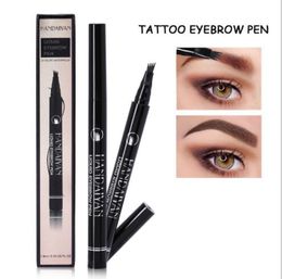 Nieuwe make-up wenkbrauwen 4 vork micro-carving vloeibaar wenkbrauw potlood zeer fijn waterdicht tint oog brow tattoo pen wenkbrauw enhancer