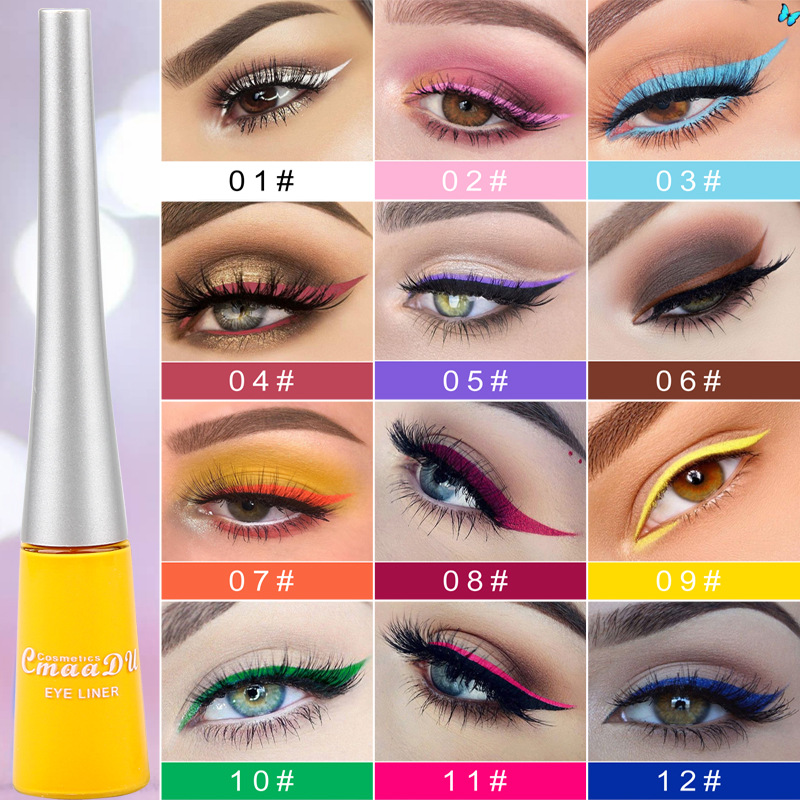 Cmaadu Color liquid Eyeliner Waterproof 17 verschillende kleuren Natural Matte Fast Dry Langdurige Coloris Makeup Eye Liner