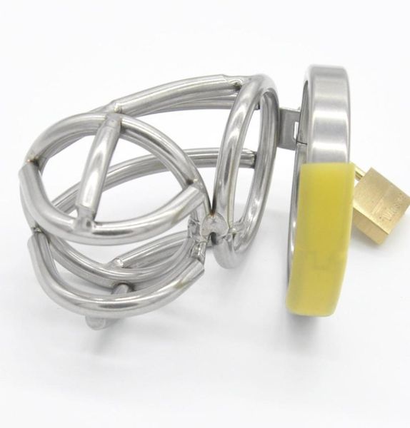 Nuevo cinturón de dispositivos de jaula anular masculino con anillo de ripe de boca abierto kit de acero inoxidable de tamaño pequeño bondage sm juguetes listones7952330