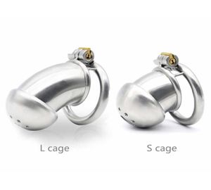 Nieuwe mannelijke kuisheid Device Cock Cage Real roestvrijstalen kuisheidsgordel Penis Cage Drop S08246493075