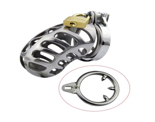 Nouveau dispositif masculin grande Cage à bite ceinture en acier inoxydable avec anneau de pénis anti-arrêt jouets sexuels pour adultes pour men7765649