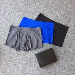 Nieuwe mannelijke slipjes ondergoed Boxers voor heren shorts Ice Silk Mens Long Underwear Boxers Groothandel 3pcslot 007