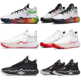 Nuevos zapatos de baloncesto para hombre Zapatillas deportivas para hombre Zapatillas de deporte Gt Run Ep Tie Dye Rawdacious White Multi Neon Red Ghost Hyper Crimson Sneaker 40-46