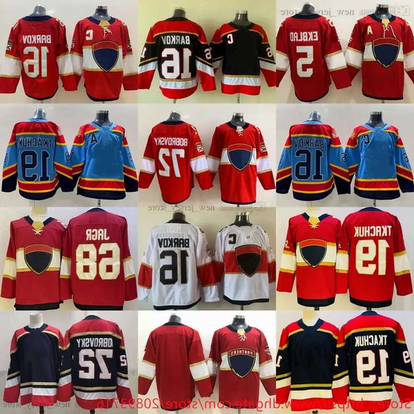 Novo Homem Hóquei No Gelo 19 Matthew Tkachuk Jersey Retro Azul 16 Aleksander Barkov Aaron Ekblad Sergei Bobrovsky Jerseys Em Branco Equipe Whit 32