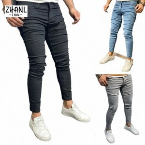 Nouveau pantalon homme rétro stretch jeans décontracté slim fit pantalon mâle aile fermeture éclair plus la taille pantalon crayon denim jean skinny pour hommes v1Ru #