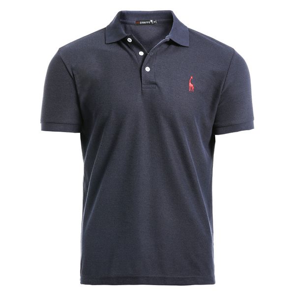 Polos homme chemise homme décontracté cerf broderie coton hommes manches courtes