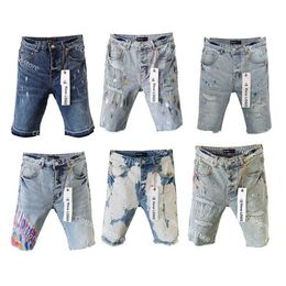 Nieuwe Man Shorts Jeans Designer Jeans Paarse Jeans Skinny Jeans Ripped Biker Slim Rechte Skinny Broek shorts paarse jeans heren merk Vintage Pant Amerikaanse maat