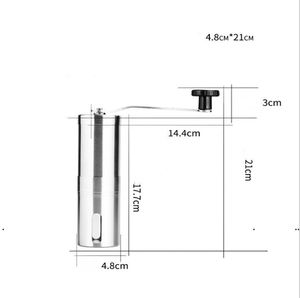 Nieuwe Handleiding Koffie Molen Zilver Koffie Molen Mini Roestvrijstalen Hand Handmatig Handgemaakte Koffieboon Burr Grinders Mill Keuken Tool EWE723